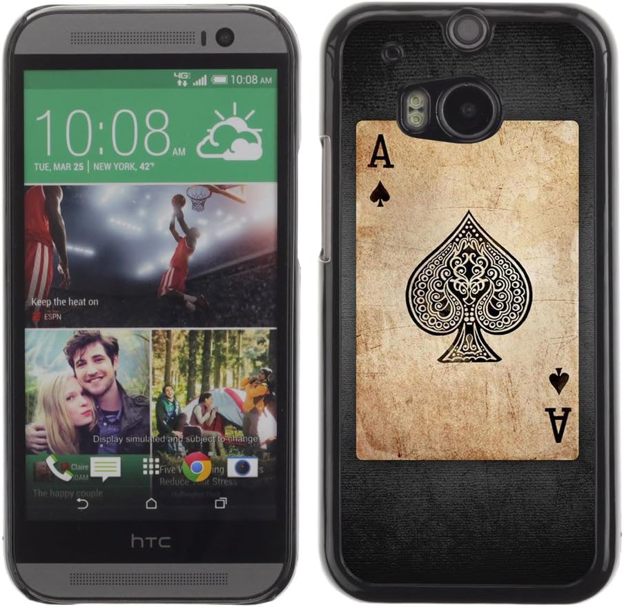 CaseLord Plastic Hard Case Cover for HTC One M8 / Vintage Playing Cards Ace /