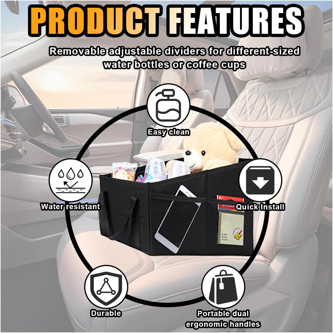 Best Glsowee Car Seat Organizer, Foldable Car Storage Organizer W... 2026