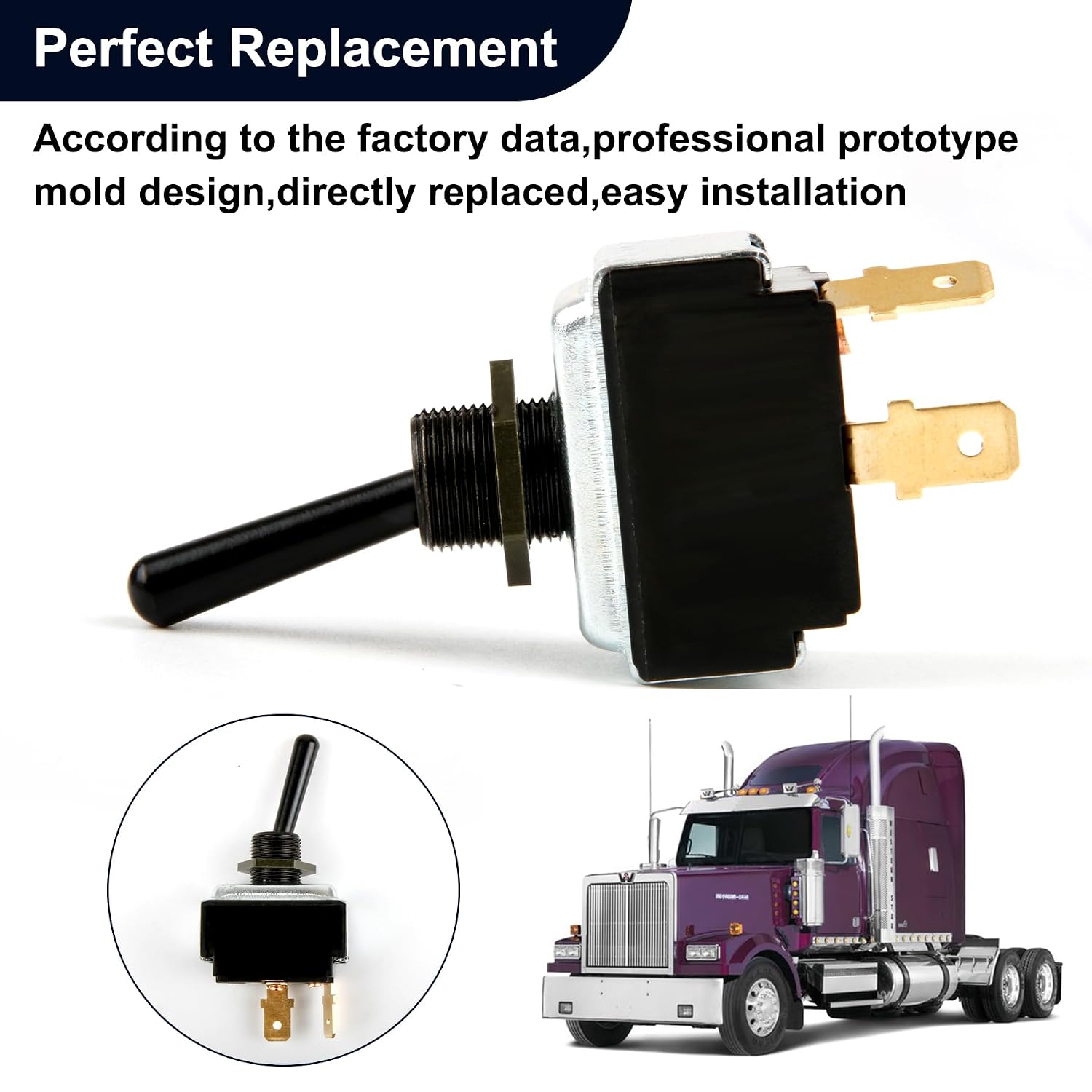 Light Switch Peterbilt 577.75602, Toggle Headlamp Switch Fit for Peterbilt 330 335 340 348 359 362 377 378 379