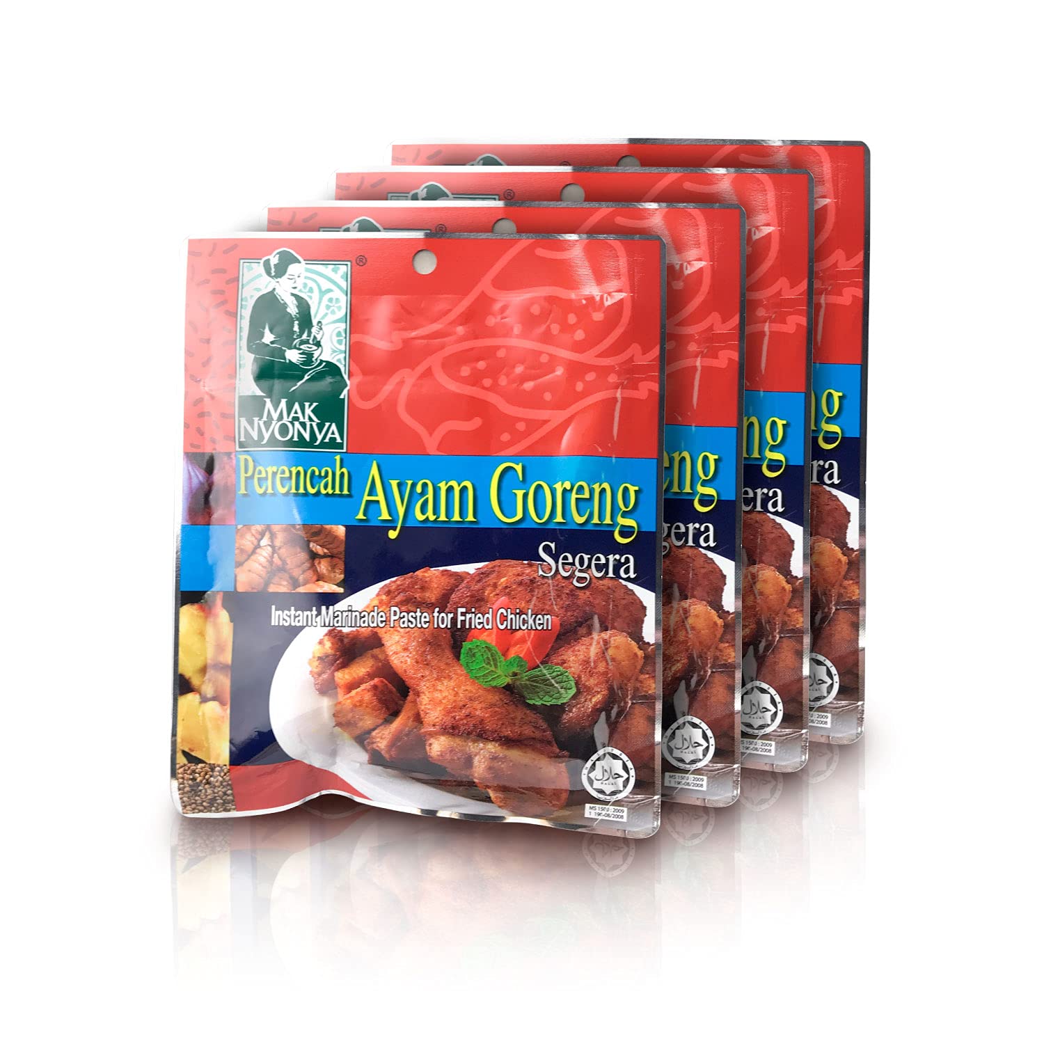 4X Mak Nyonya Instant Marinade Paste for Fried Chicken (150g) | Chicken Marinade Sauce | Cooking Sauce For Chicken Wings Chicken Thighs Sea Food & Other Meat Item | Crispy Fried Chicken