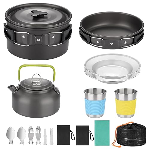 17pcs Camping Cookware Kit Nonstick Pots product photo (Camp Cookware Sets) — ScooterReviewPro review