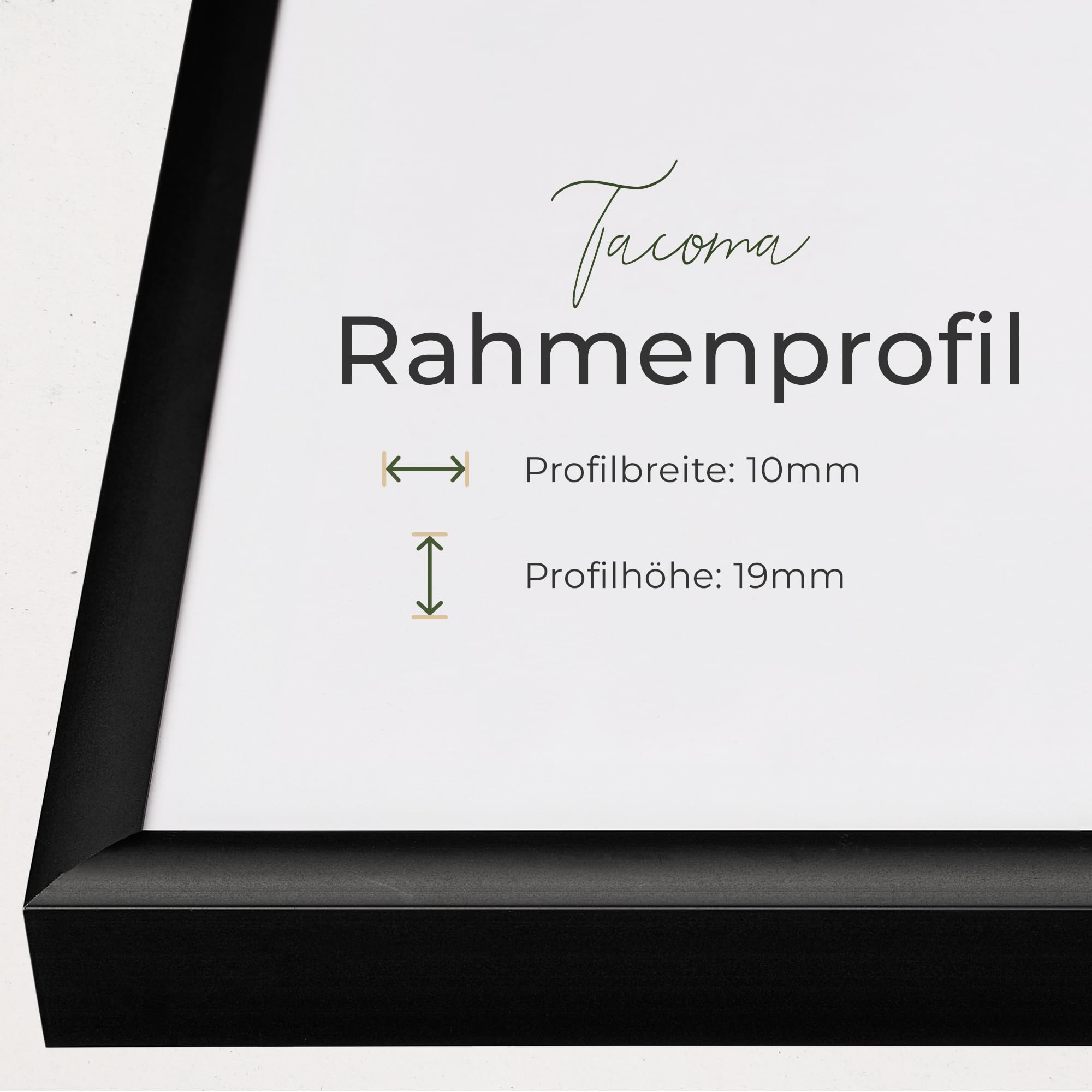 Bilderrahmen 33x98 cm Aluminium mit Acrylglas - Schwarz