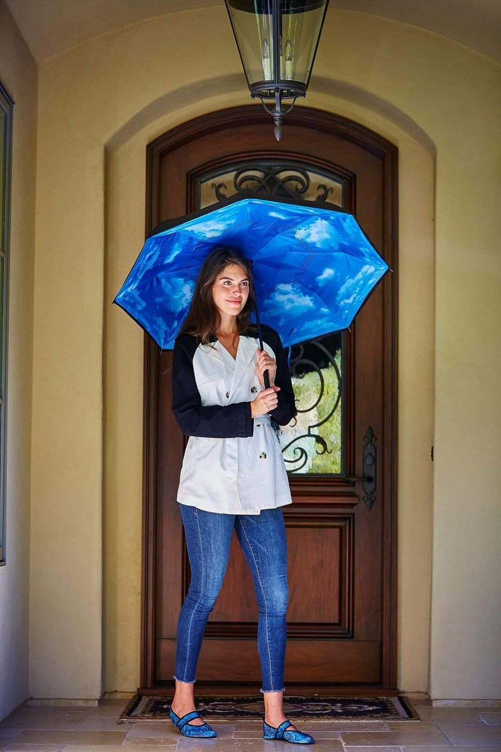 Topsy Turvy Inverted Umbrella: Windproof, UV Protection, Drip-Free, C-Shape Handle for Hand-Free Use, Self-Standing