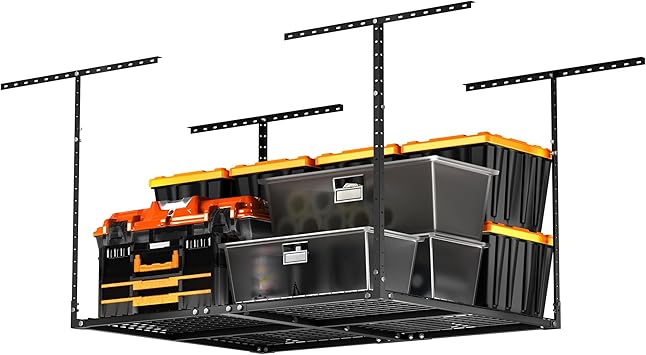 Amazon.com: 3 x 4FT Overhead Garage Storage Rack, Adjustable Ceiling ...