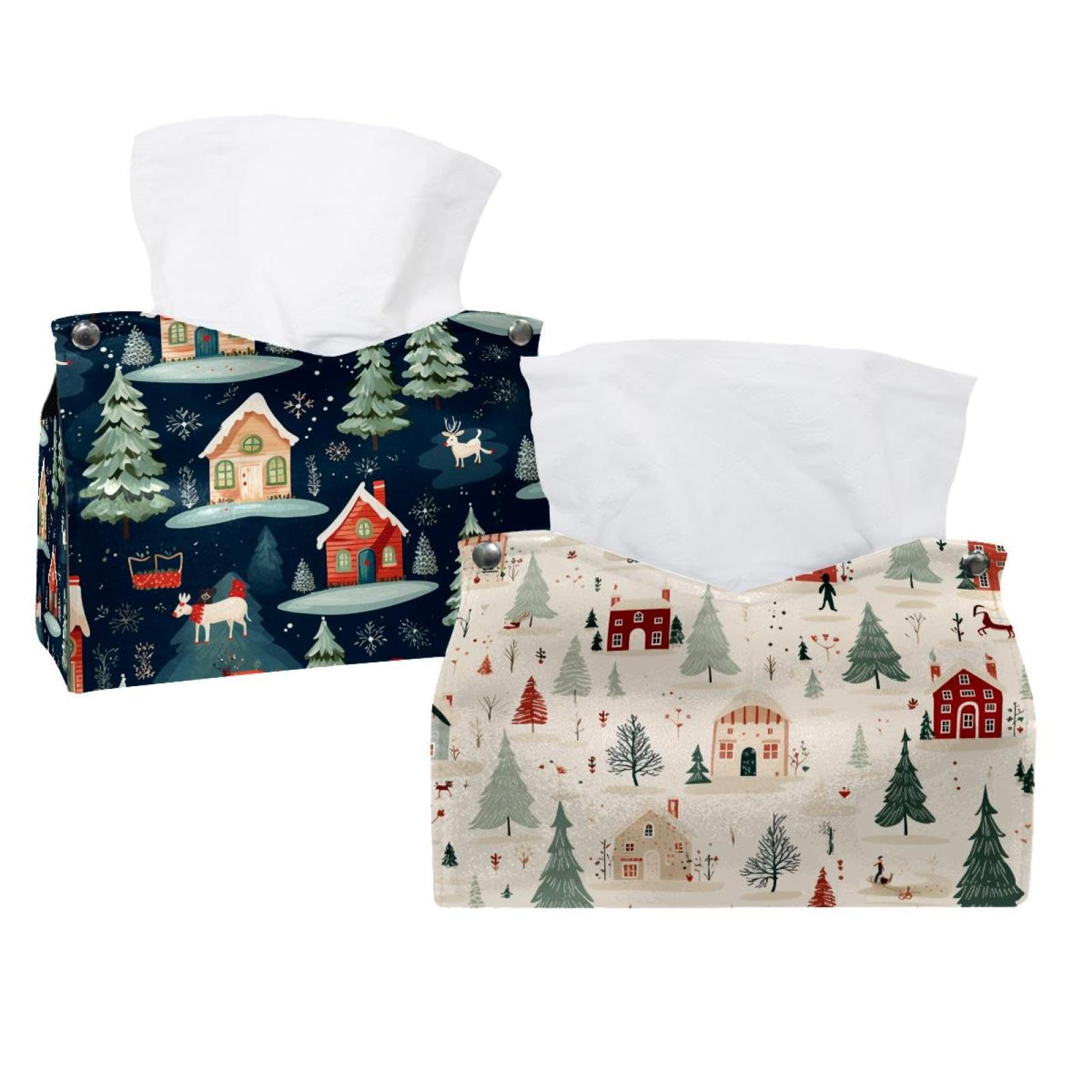Boîtes à mouchoirs sapin de Noël distributeur de table lot de 2 Barth