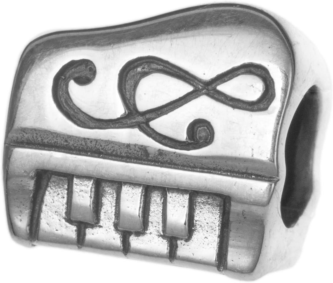 Dreambell 925 Sterling Silver Piano Keyboard Music Composer Clef Note Bead for European Charm Bracelet