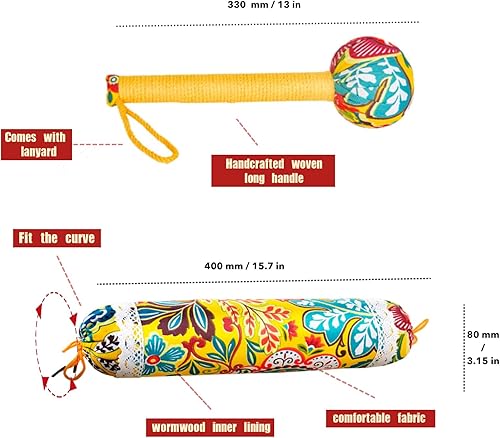 Miniatura 6 de 2 herramientas de masaje, martillo de masaje manual de ajenjo corporal y almohada de ajenjo, drenaje linfático, alivio del dolor y el estrés para