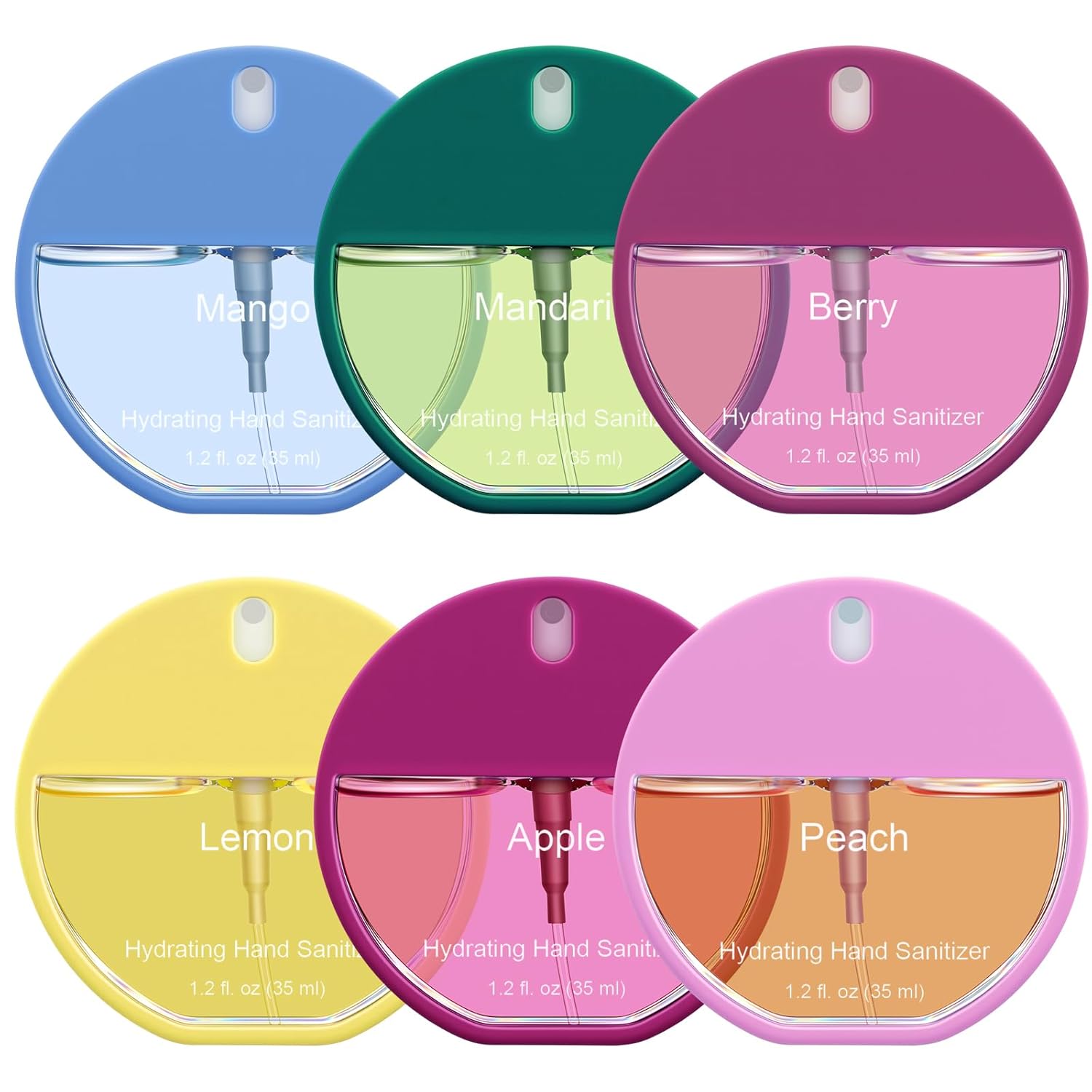 6 Pcs Hydrating Mini Hand Sanitizer Spray 1.21 Fl. oz Pocket Hand Sanitizer Spray Travel Size Portable for Daily Use Mother's Day Friends Family Teachers Staff Employee Appreciation Gifts