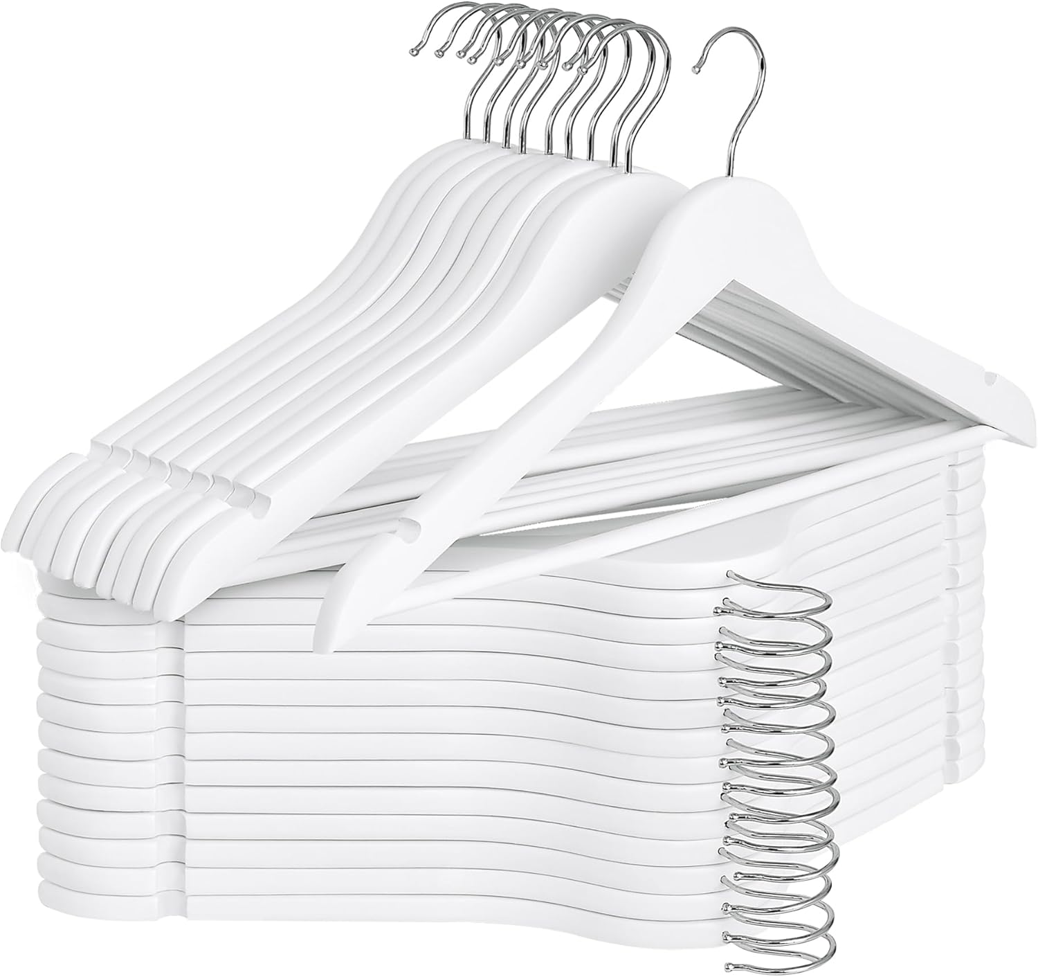 GRANNY SAYS Clothes Hangers for Closet, 30 Pack Wood Hanger, Heavy Duty Wooden Hangers for Coats, Suits, Pants, White