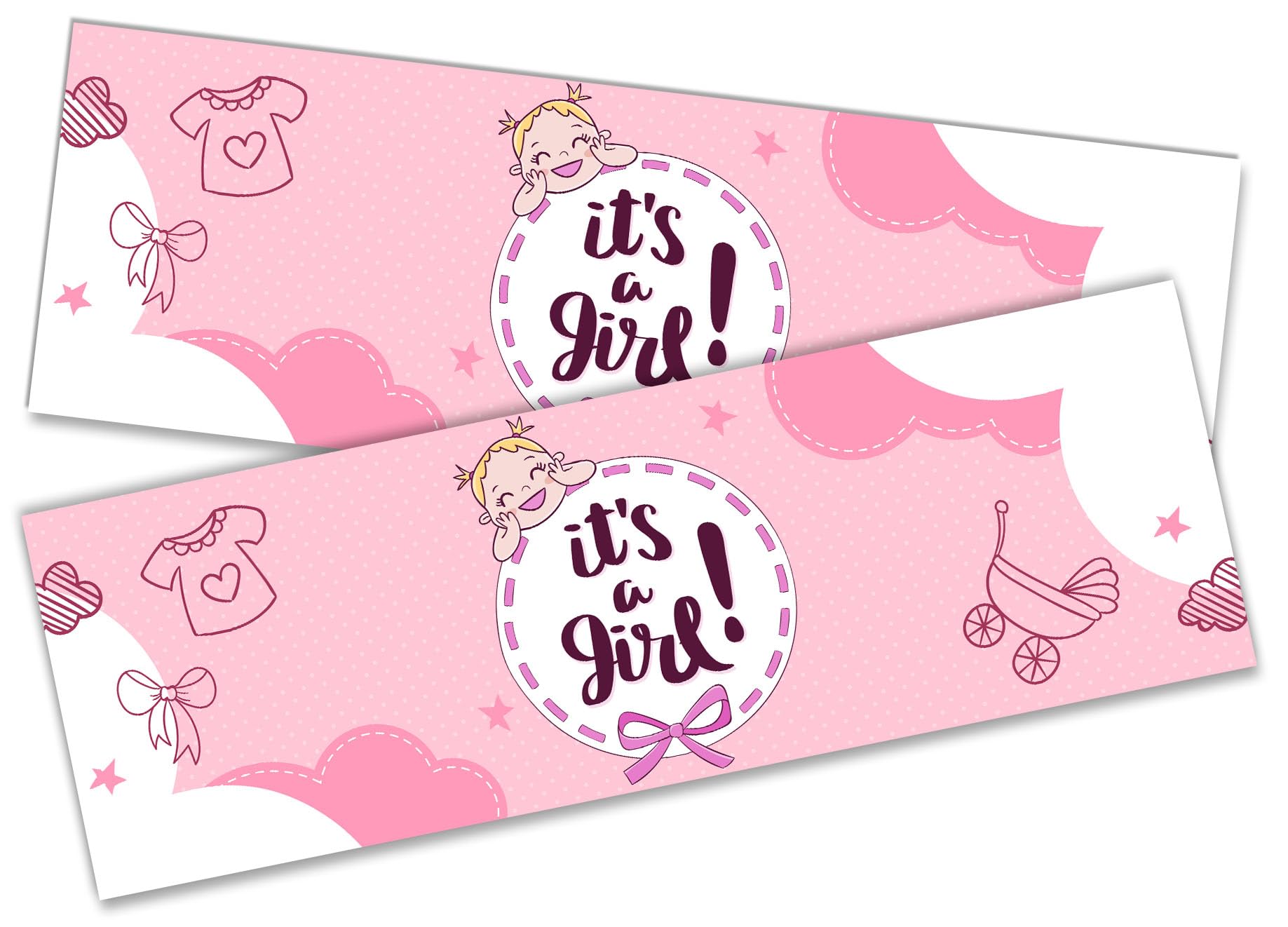x2 It's a Girl Banner Baby Shower Homecoming Party Decoration 3