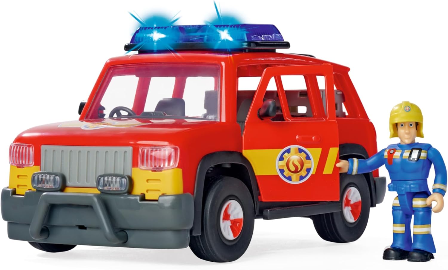 Simba 109252658 Sam Premier Responder Fire Engine with Light, Sound, Boot Around Doors to Open, with Figure and Accessories, 19 cm, Suitable for Ages 3 Years and Above