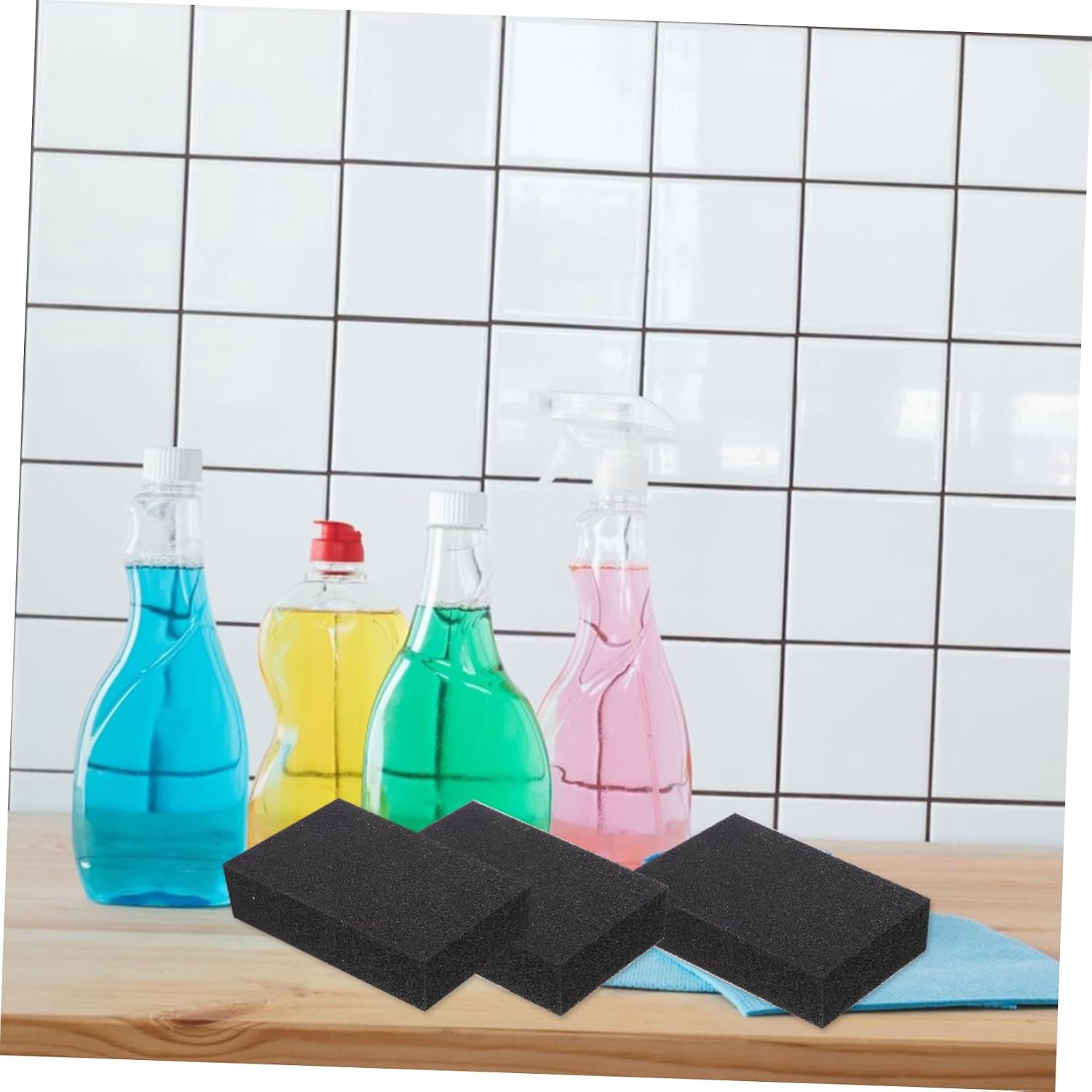 GLEAVI 2pcs Car Washing Sponge Block High Absorbency Non-Scratch Car Cleaning Tool for Safe and Auto Wash Reusable Black Cleaning Sponges for Professional Use