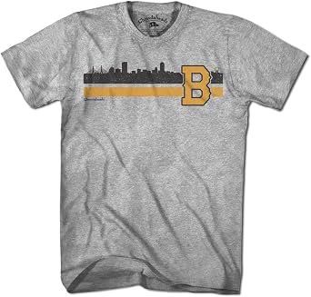Chowdaheadz Boston B Black & Gold Sideline T-Shirt - Unisex Vintage Tee Soft Cotton Blend