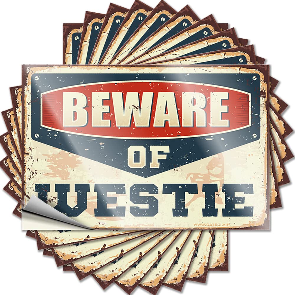Saying Glitter, Ship Waterproof Beware of Westie | Man CABE Decor(6X9CM)