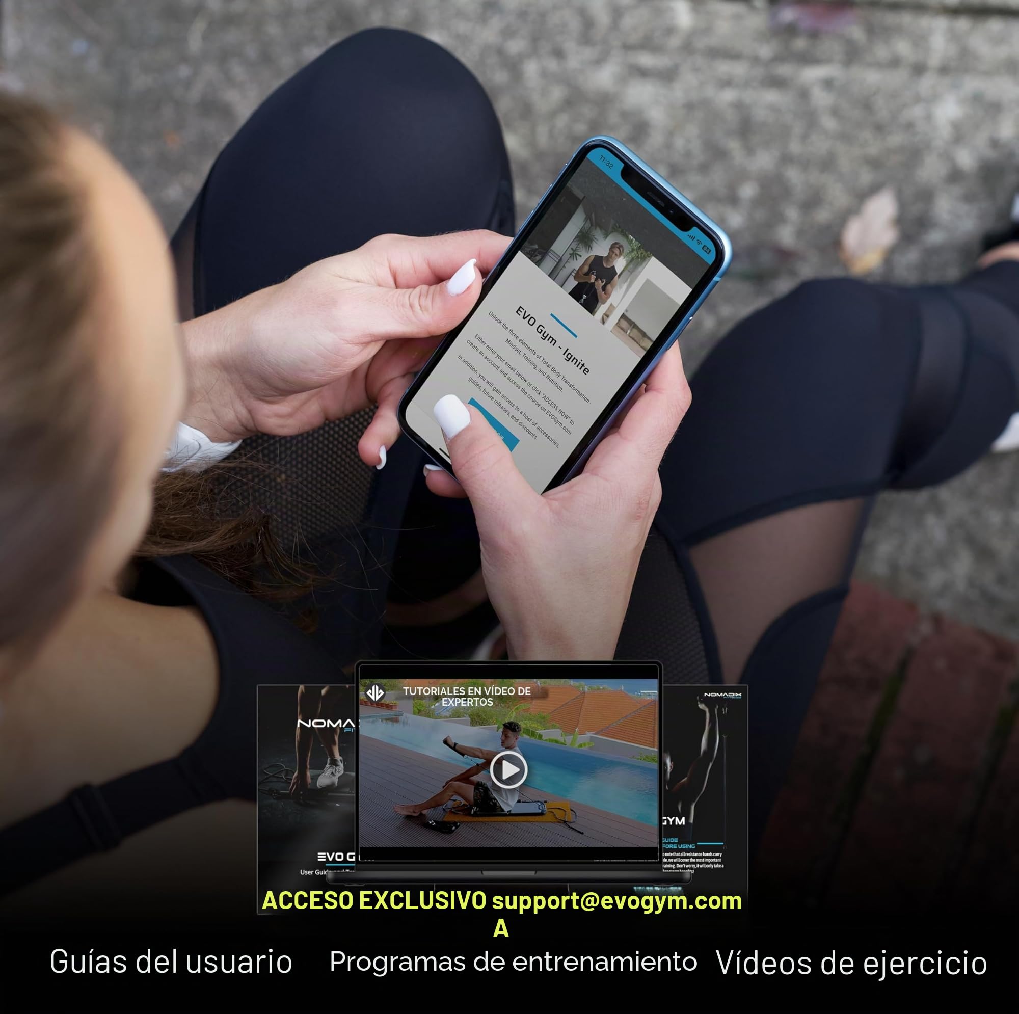 EVO Gym - Equipo portátil de entrenamiento de fuerza para gimnasio en casa, gimnasio en casa, todo en uno, bandas de resistencia, base sostiene barra de gimnasio y asas para viajes, equipo portátil de