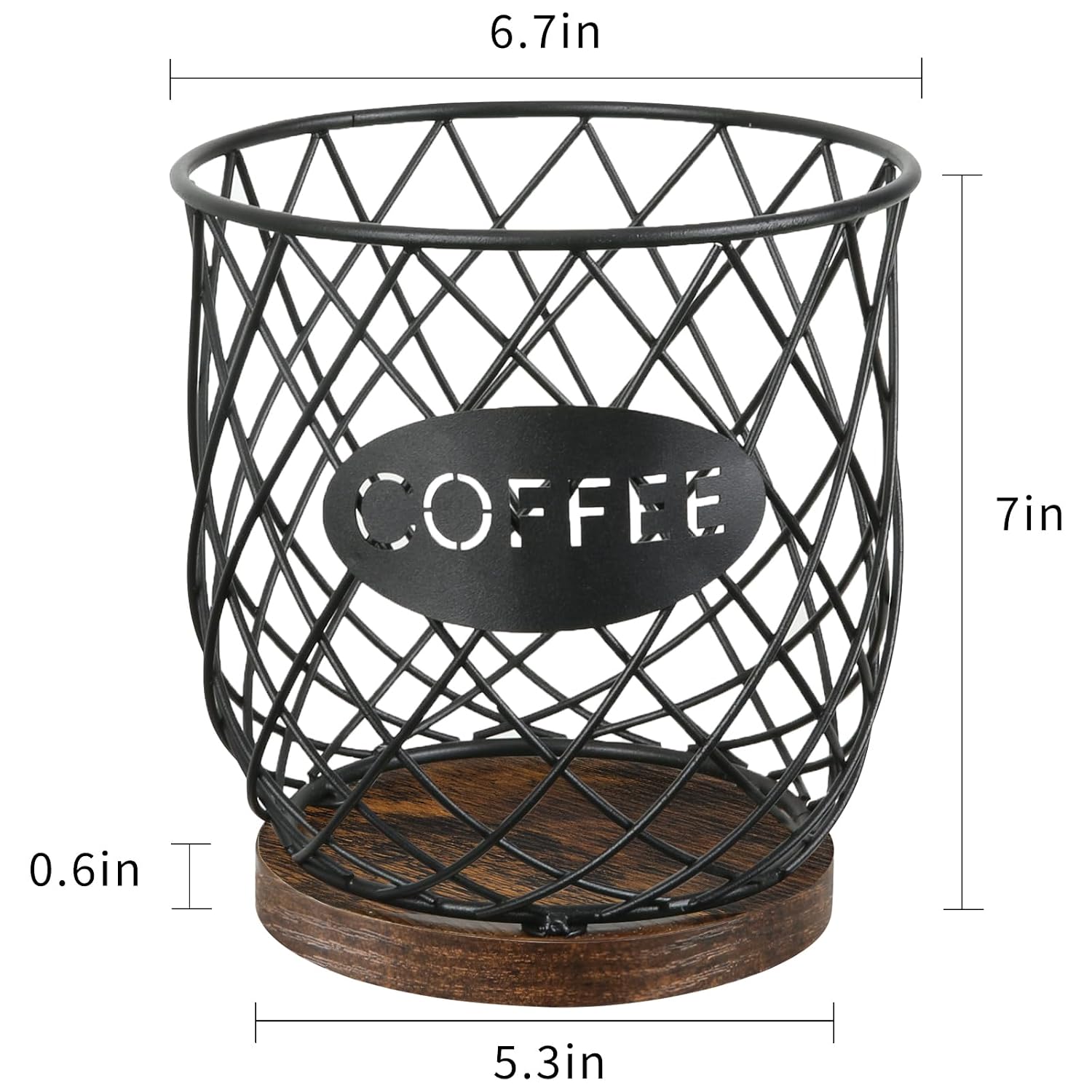 YINMIT K Cup Holder Organizer, Sturdy Coffee Pod Holder Organizer, 35 Kcup Large Capacity Storage Basket for Kitchen Counter and Office Desktop (Circular Grid), view 4