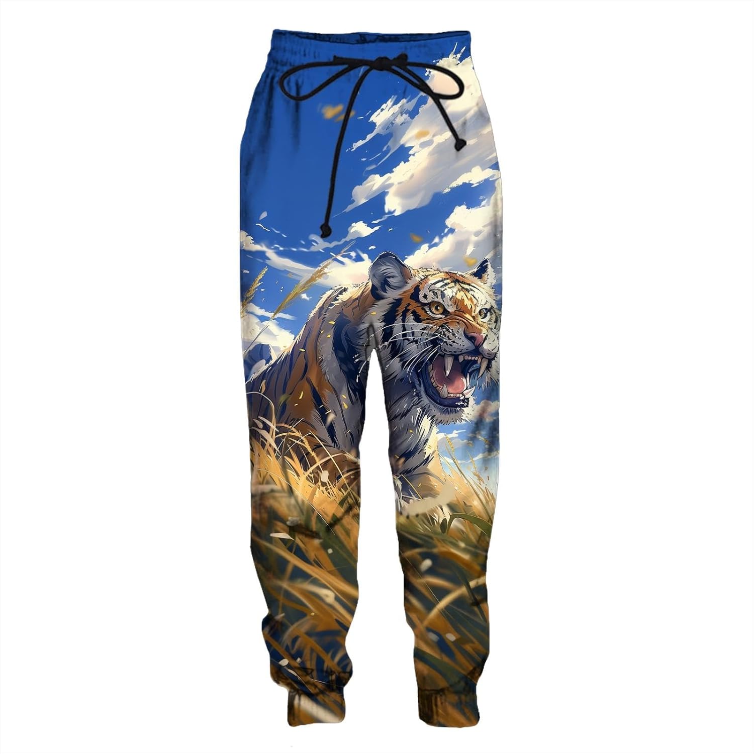 Artistic Eye-Catching Vibrant Tiger Wild Animal Pant 3D Novelty Graphic Fashion Wear