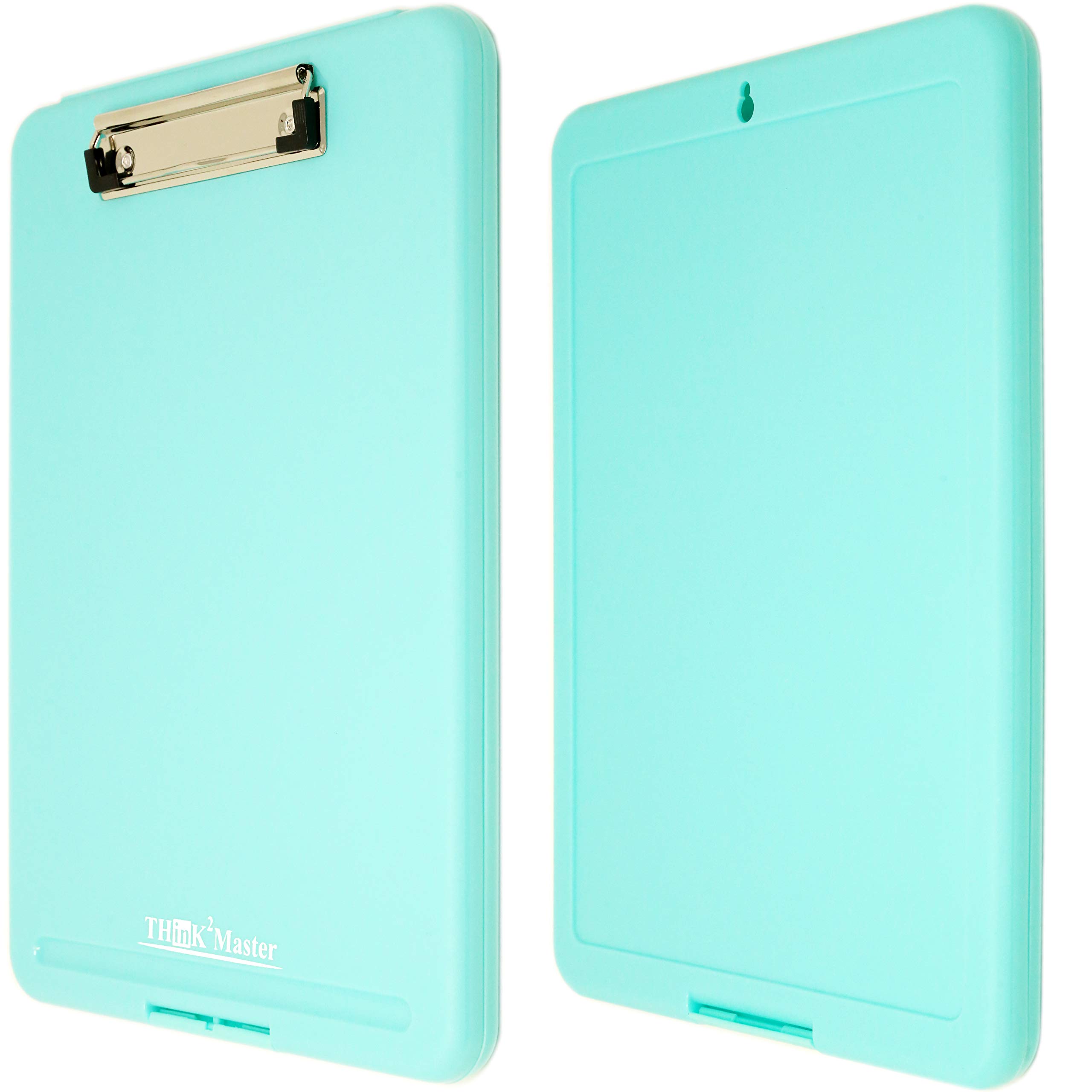 Think2Master Teal Plastic Storage Clipboard. | 25% Heavier & 25% Sturdier| Heavy Duty and Won’t Flex or Bend Like Other Brands (Compare The Weight). Storage Compartment Holds 150 Letter Sized Paper.