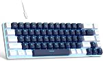 MageGee Portable 60% Mechanical Gaming Keyboard, MK-Box LED Backlit Compact 68 Keys Mini Wired Office Keyboard with Red Switch for Windows Laptop PC Mac - Black/Grey