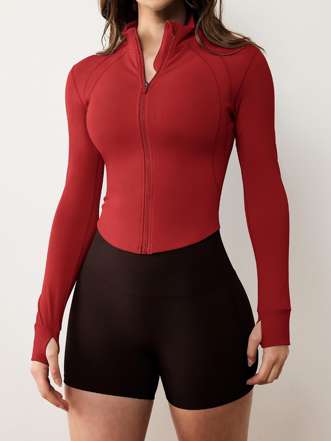 GYM RAINBOW Womens Zip Up Athletic Jacket Lightweight Contour Fit Gym Fitness Workout Jackets with Thumb Holes
