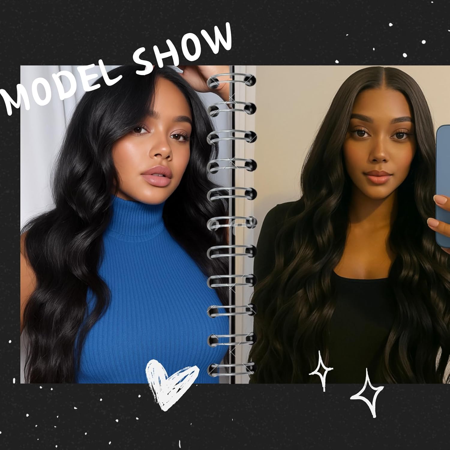 13x6 Lace Front Wig for Women, 30in Body Wave Synthetic Wig for Black Women with Elastic band, HD Lace Heat resistant Hair with Natural Density for Party Daliy, Trimmable, Natural Hairline Glueless
