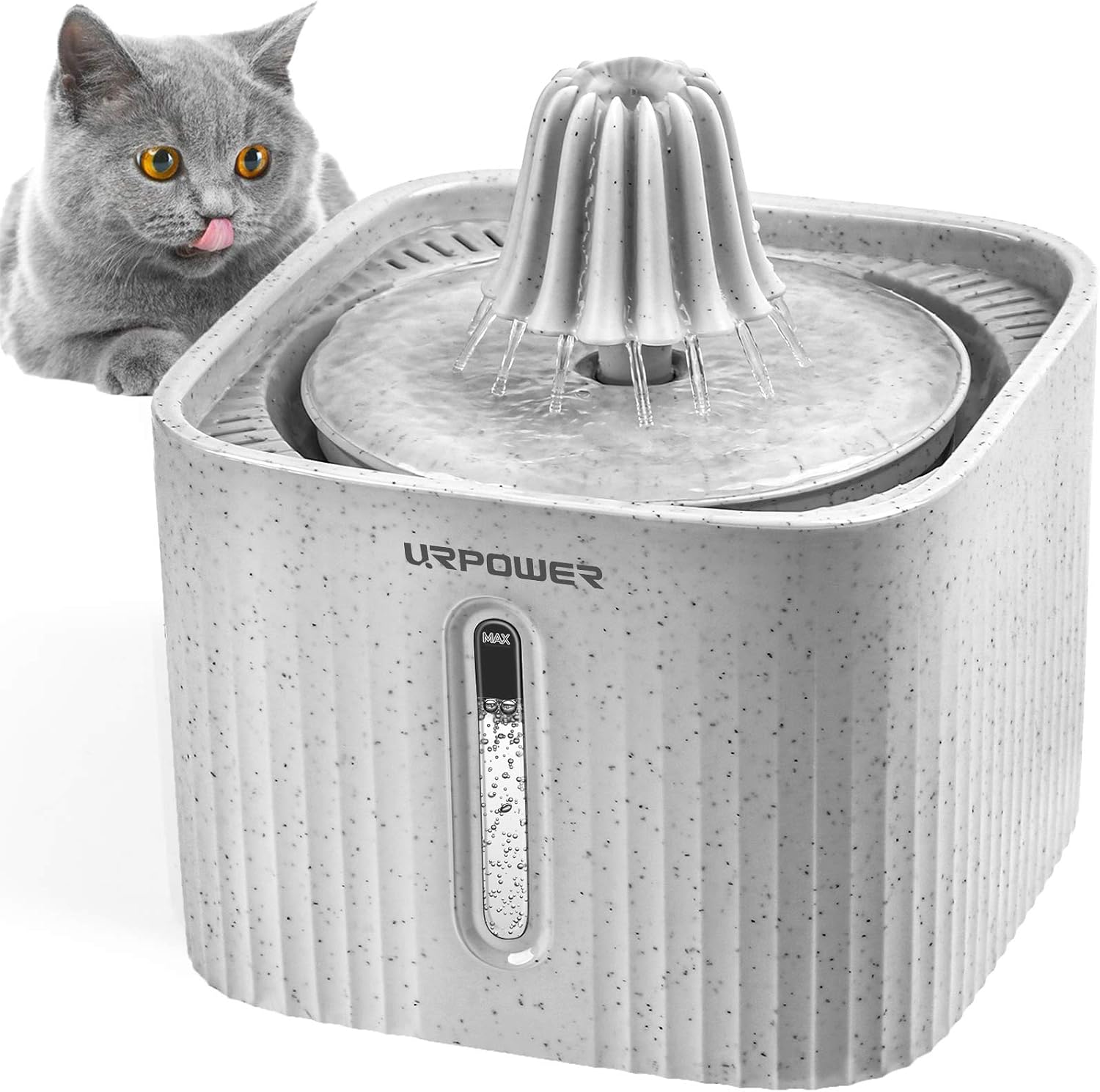 URPOWER Cat Water Fountain 84oz/2.5L Automatic Pet Water Fountain Super Quiet Cat Water Dispenser with Water Level Window Dog Water…
