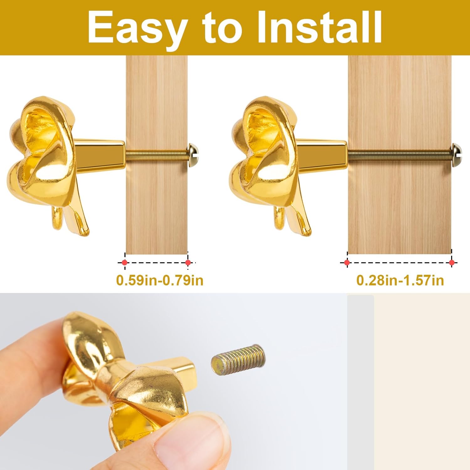 12pcs Bow Tie Dresser Knob, Cabinet Pulls Drawer Knob for Cabinet, Table, Cupboard, Closet, Locker, Wine Cooler, Kitchen, Living Room, Decorative Furniture Hardware Accessories