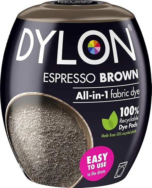 DYLON Washing Machine Fabric Dye Pod for Clothes & Soft Furnishings, 350g Espresso Brown