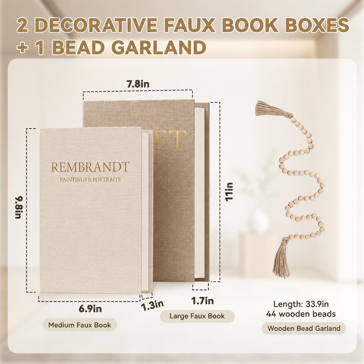 Decorative Books For Home Decor Stackable Faux Book Box With Hidden Storage And Bead Modern Table Books Home Coffee For Bookshelf Mantel Entryway