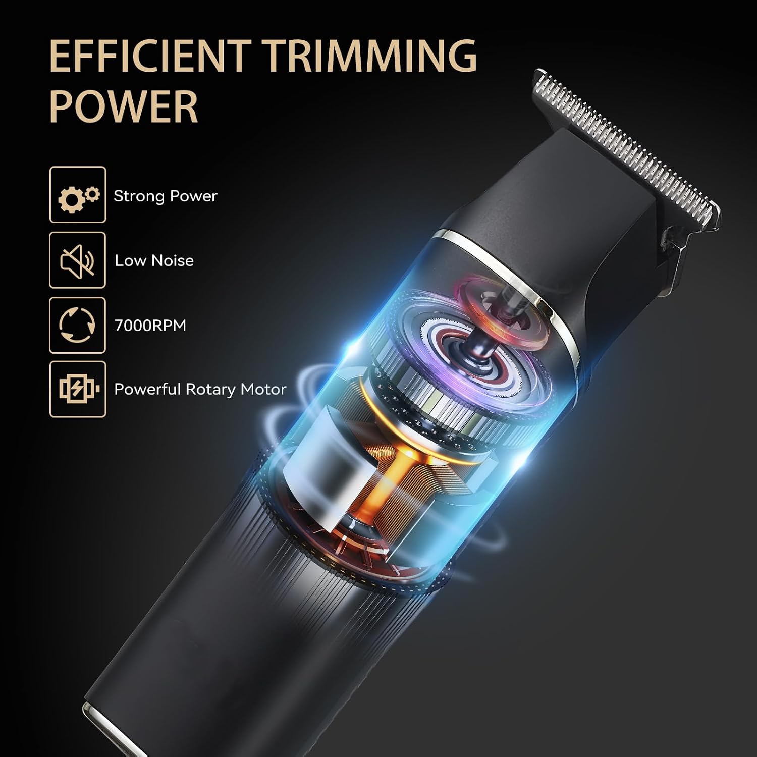 Hair Clippers for Men Professional, Hair Trimmer for Men Zero Gapped T Blade Edgers Liners, Cordless Hair Clippers Cutting Mustache Facial with LCD Display Gifts for Men, Black
