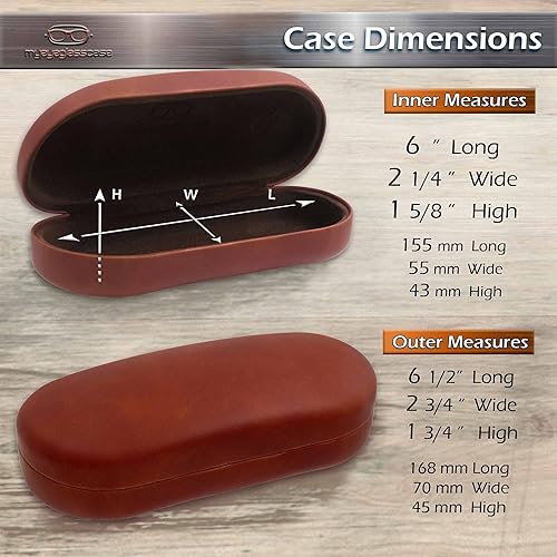 Vista 4 de MyEyeglassCase - Estuche grande para gafas de sol - Estuche rígido para gafas con bolsa y tela - Estuche para gafas Monturas de aviador para hombres