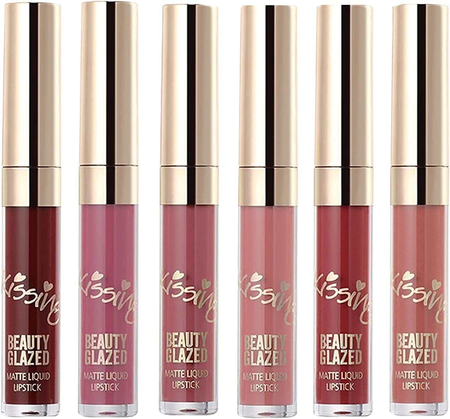 MYUANGO Set of 6 Matte Liquid Lipsticks -Vegan, Long Lasting, Waterproof, Non-Stick Finish for Women and Girl