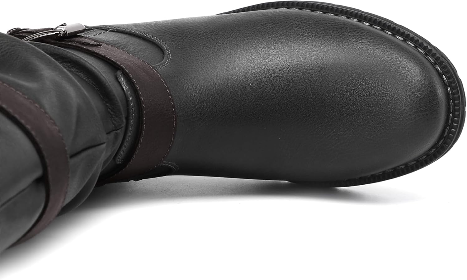 DECARSDZ Women's Fashion Mid Calf Black Boots For Women Dress Boot With Chunky Low Heel Style Zipper Comfort Booties - Image 6