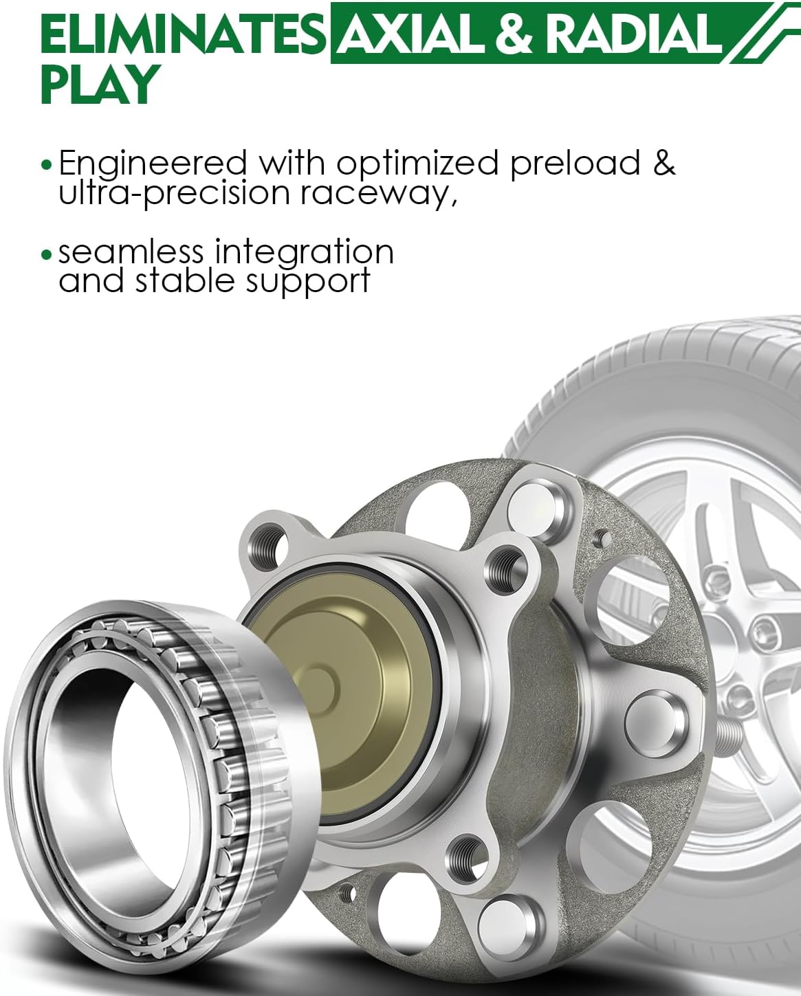 Set of 2 Rear Wheel Bearing and Hub Assembly with 5-Lug Fit for:-Honda Accord 2013 2014 2015 2018 2019 2020 2021 2022 2023, for:-Acura 2015-2020 TLX 1.5L 2.0L 2.4L 3.5L OE# 512544 BR930856