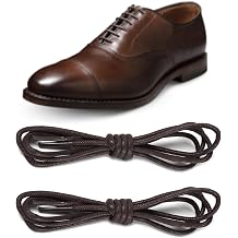 UamGlsob Dress Shoe Laces for AE Oxford, 2MM Thin Waxed Round Premium Shoelaces Mens Replacement Shoe Strings for Derbys