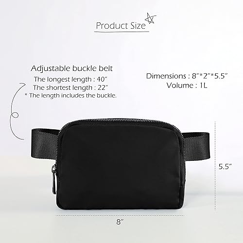 Miniatura 3 de ODODOS Minicangurera unisex con correa ajustable, para entrenamiento, correr, viajes o senderismo, negro 2, talla única