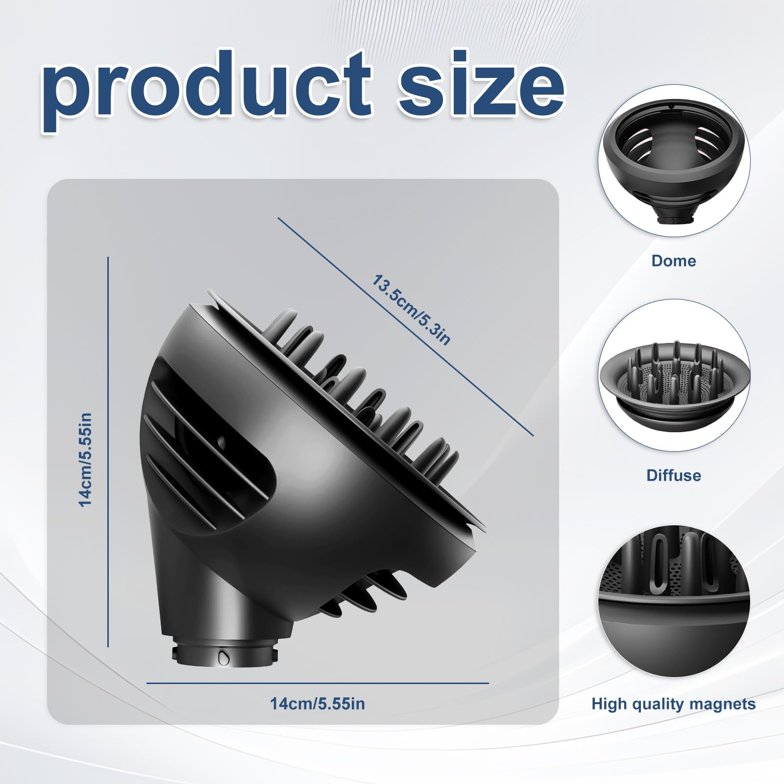 Difusor para Dyson Airwrap HS01/HS05/HS08 - Accesorio de Doble Función con Modo Cúpula y Modo Difusor para Rizados y Ondas