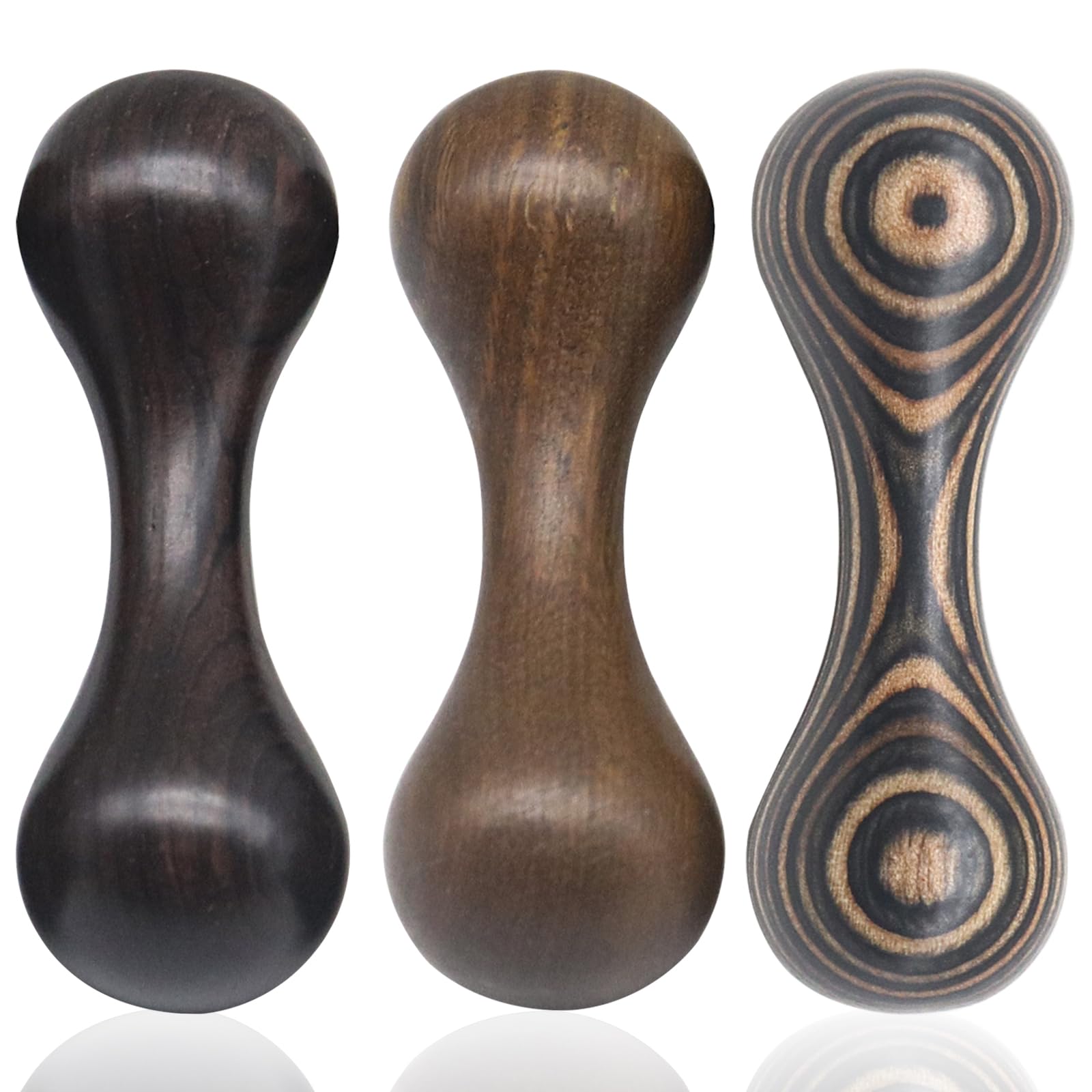 Wooden Fidget Toys, Knucklebone Finger Toy - 3-Pack Stress Relief Gadgets, Desktop Fidgets for Adults, Cool Office Gifts for Men
