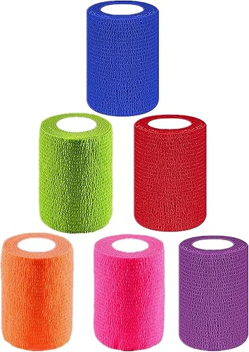 Miniatura 47 de 6 Pack 2" x 5 Yards Self Adhesive Bandage Wrap Breathable Cohesive Vet Wrap for Pets, Elastic Self-Adherent Tape for Sports, Wrist, Ankle (Blue)