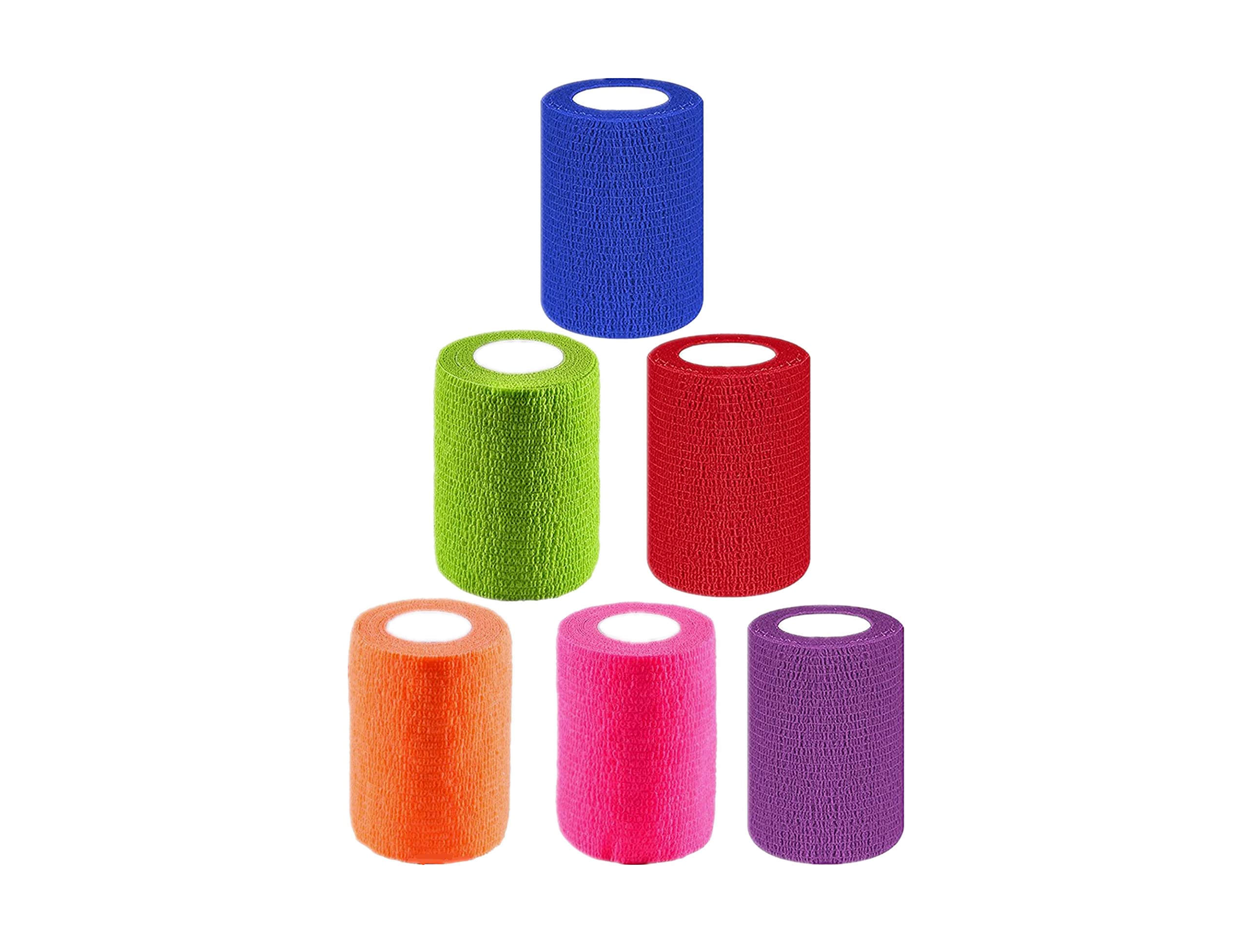 Transun Moo 6 Pack 3" x 5 Yards Self Adhesive Bandage Wrap Breathable Cohesive Vet Wrap for Pets, Elastic Self-Adherent Tape for Sports, Wrist, Ankle