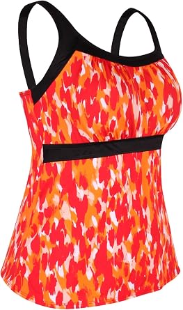 Womens Plus Size Swimsuit Floral Tankini Top Vintage Swimwear