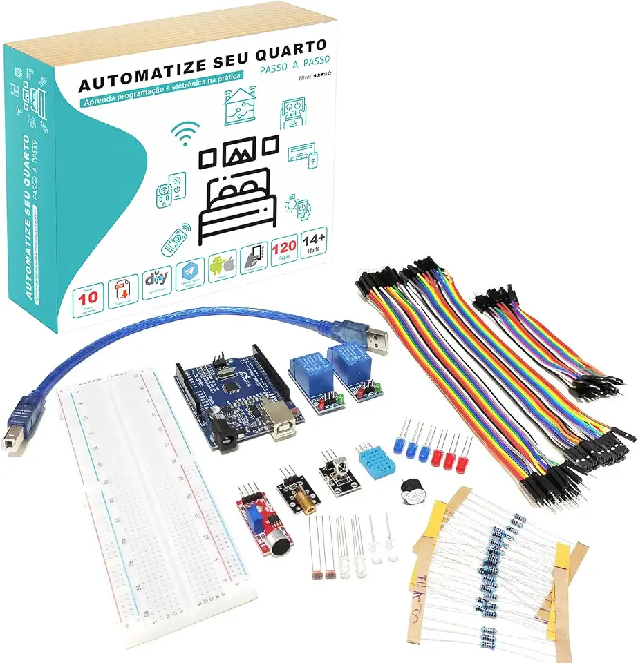 Kit Automação Residencial Robótica Com Tutorial Para Arduino - Automatize seu Quarto!