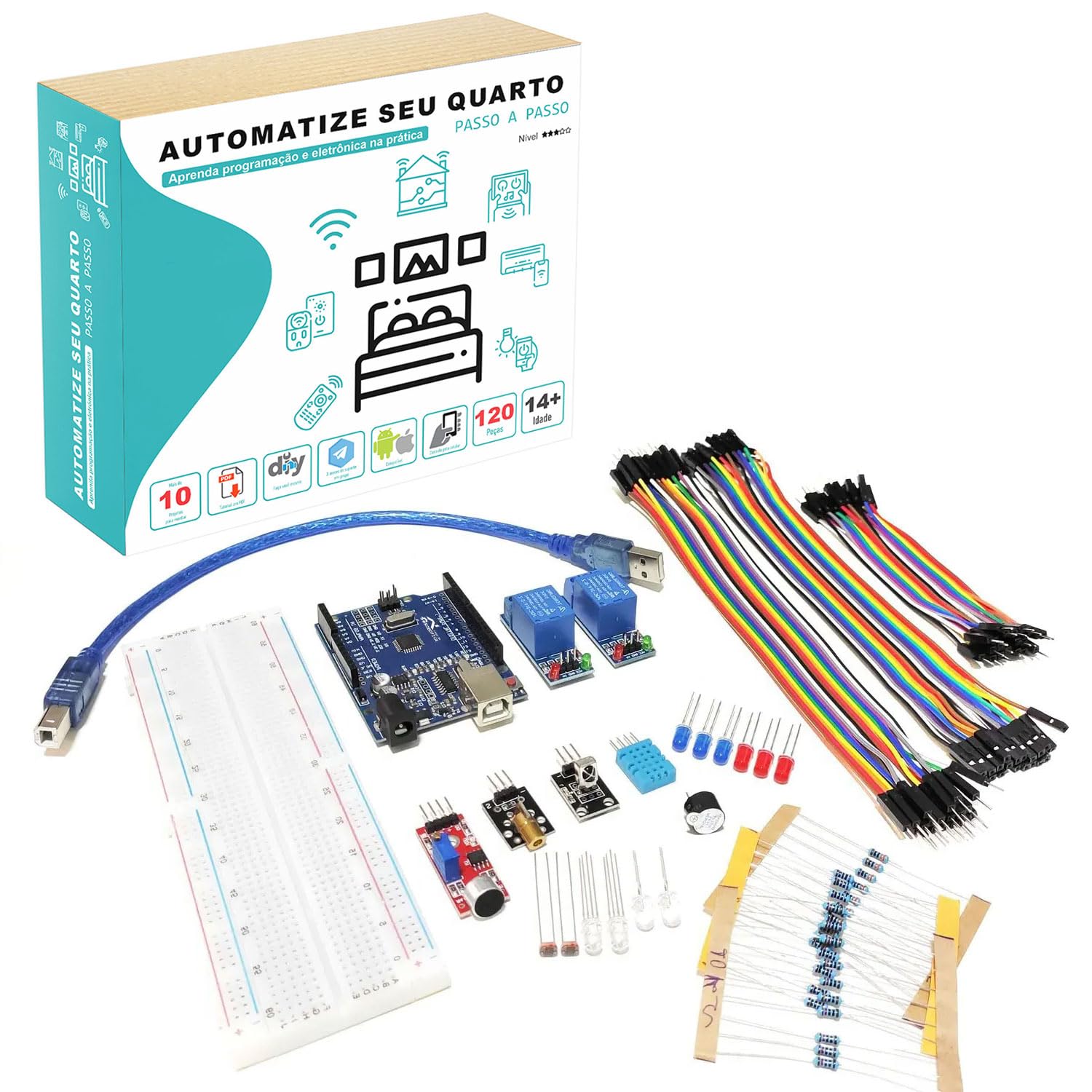 Kit Automação Residencial Robótica Com Tutorial Para Arduino - Automatize seu Quarto!