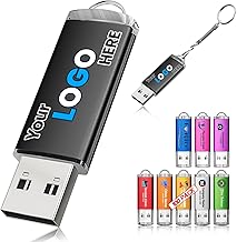 100Pack Custom Personalized USB 2.0 Flash Drive, 32GB High-Speed Transmission Thumb Drives with LED Indicator, Printing Exclusive Text & Logo on Double-Sides for Office/School/Company Ads/Photography