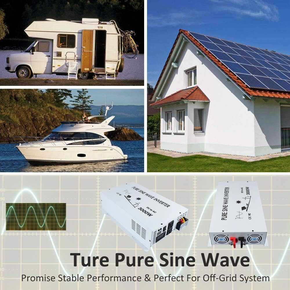 Lіmіtеd Stосk WZRELB 3000W 24V Pure Sine Wave Solar Power Inverter DC to 110V AC Converter (RBP300024W) Lіmіtеd Stосk WZRELB 3000W 24V Pure Sine Wave Solar Power Inverter DC to 110V AC Converter (RBP300024W)