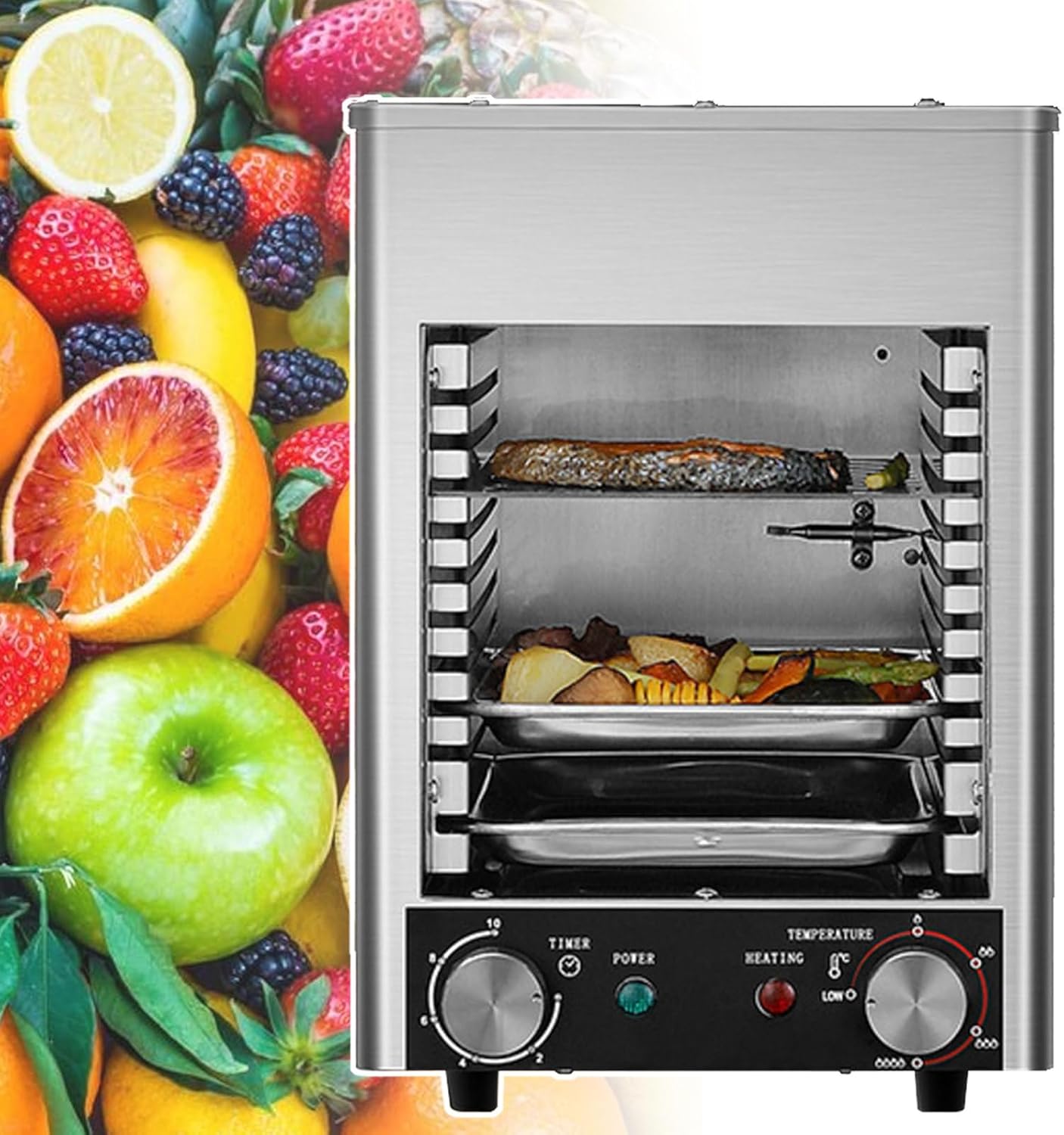 Steak Smoker Broiler Stainless Steel Steak Oven Electric Steak Heating Machine,For Commercial&Home Beef Chicken Vegetables Fruits Fish,220V