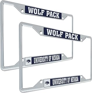 Desert Cactus University of Nevada Reno Car Accessories Metal License Plate Frame for Front or Rear of Car (Mascot 2 Pack)