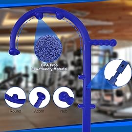 Shrdaepe Massage Trigger Point Cane, Body Deep Tissue, Handheld Back, Neck, Shoulder, Leg and Feet Massager Rod, Muscle Release Tool Self Massage Hook Cane Gifts for Women & Men, Blue