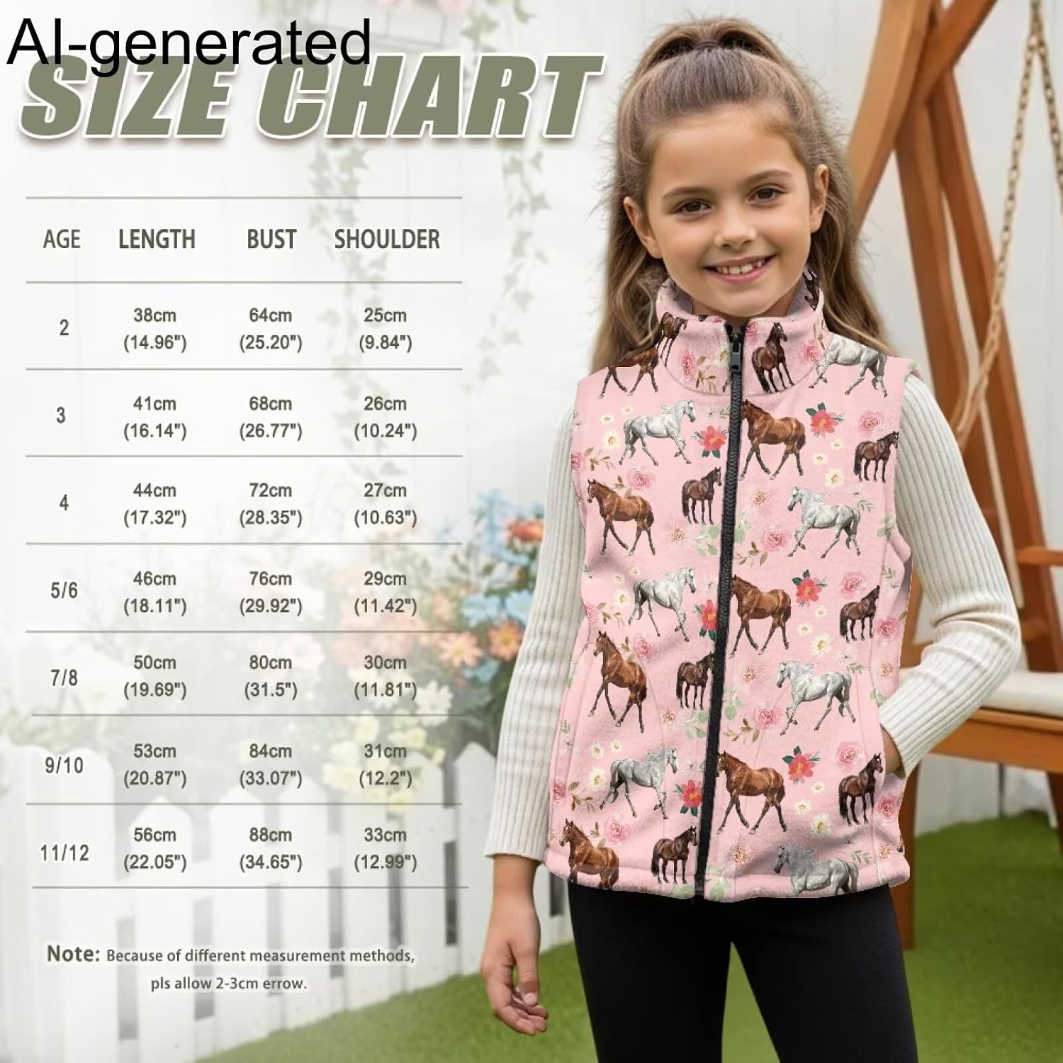 Girl Fuzzy Fleece Vest with Pockets Zip Up Sleeveless Stand Collar Coat Lightweight Warm Jacket for Outdoor School