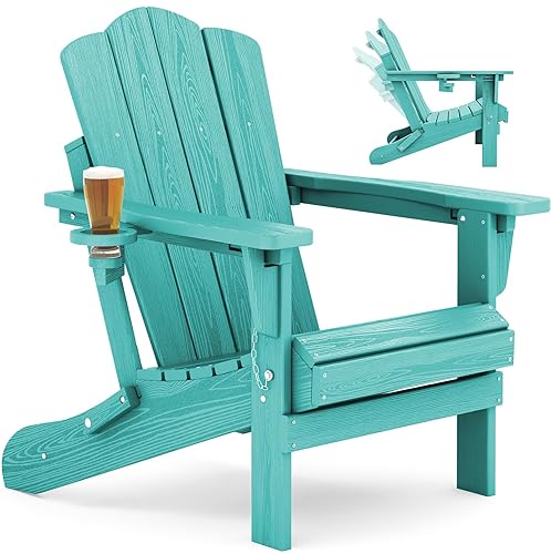 KINGYES Adjustable Folding Adirondack Chair, 3-Position Reclining Adirondack Chairs with